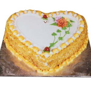 1/2Kg Butter Scotch Heart Shape cake